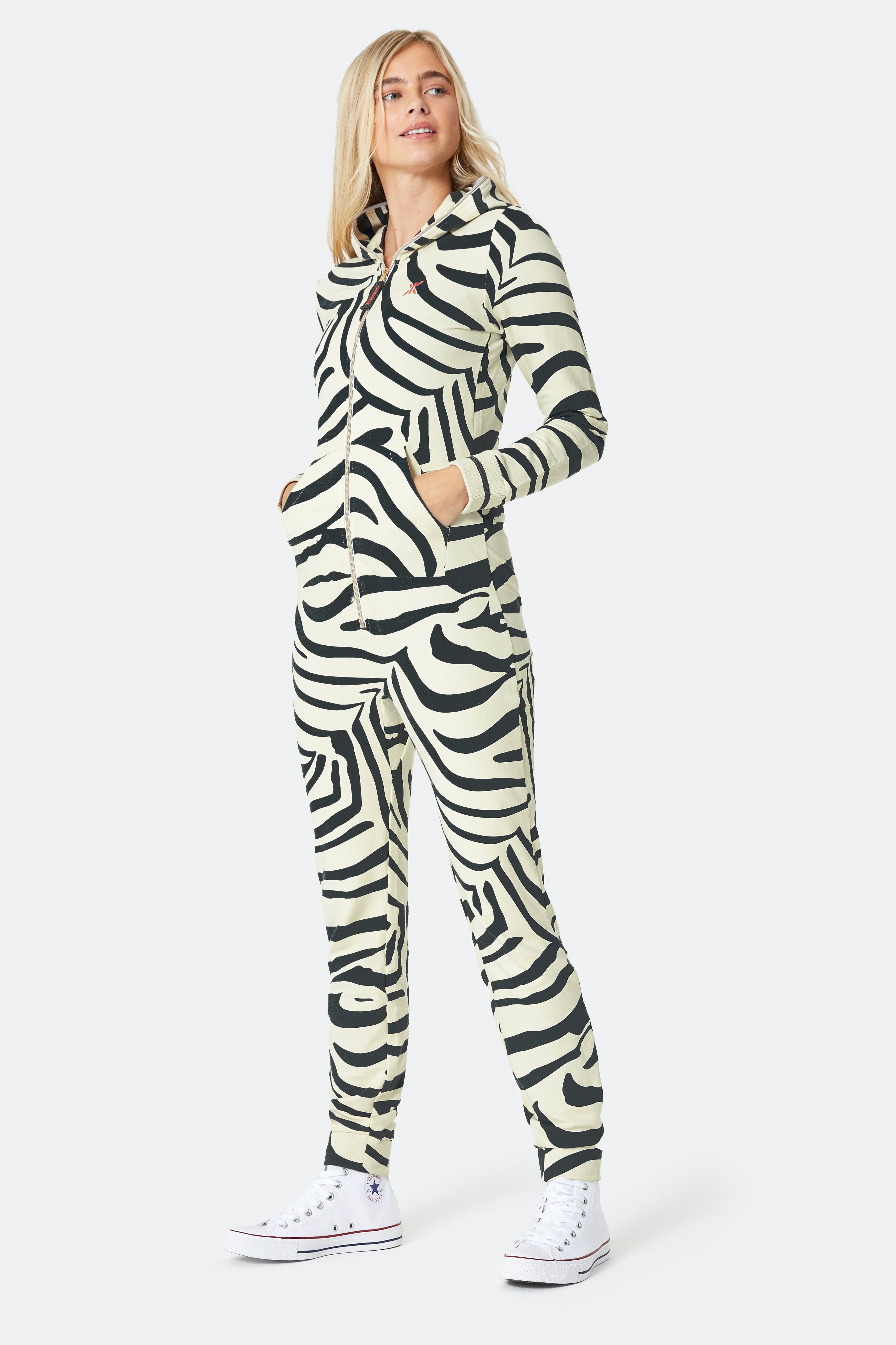 Zebra Fitted Jumpsuit Off-white