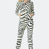 Zebra Fitted Jumpsuit Off-white
