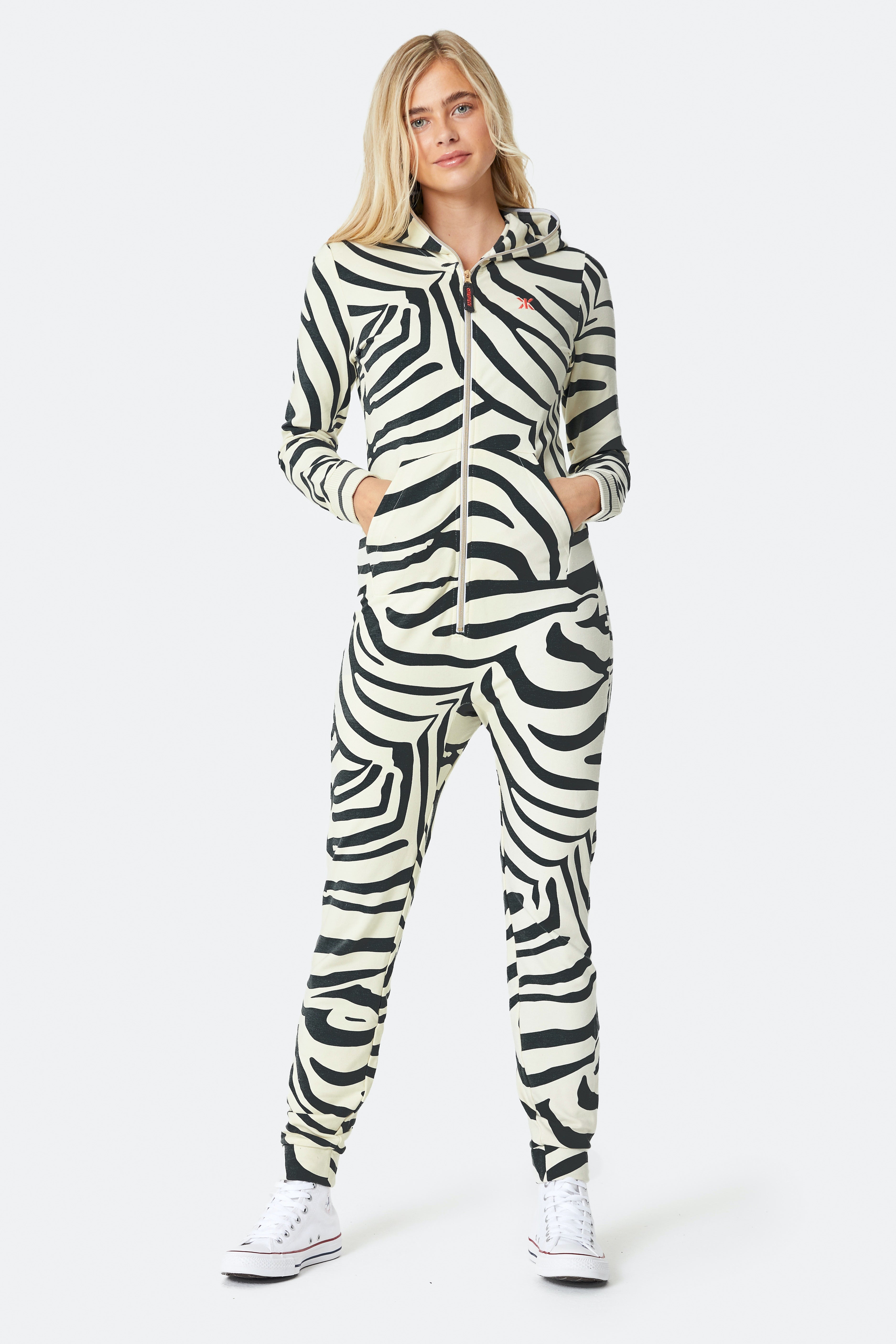 Zebra Fitted Jumpsuit Off-white