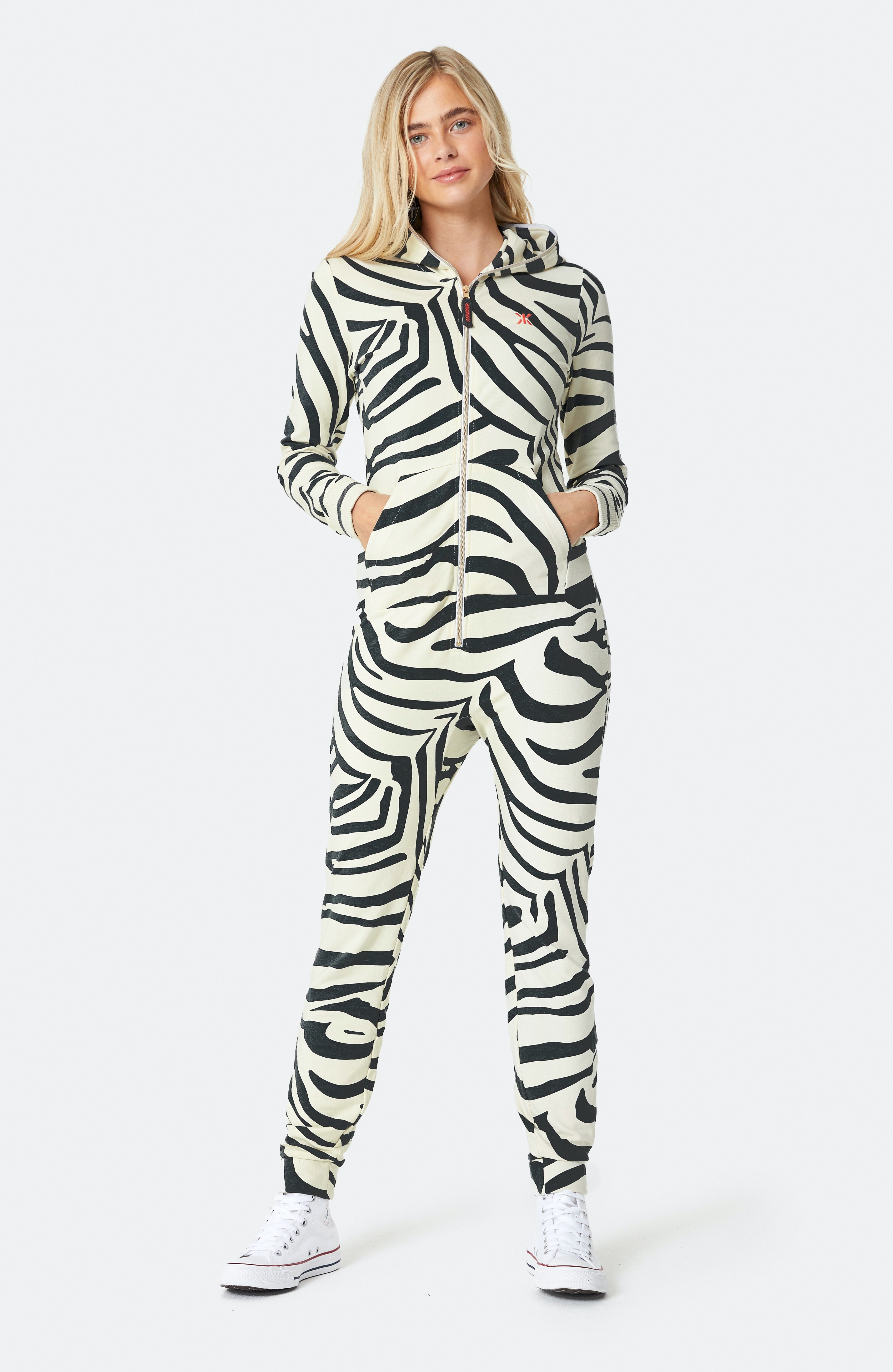 Zebra Fitted Jumpsuit Off-white