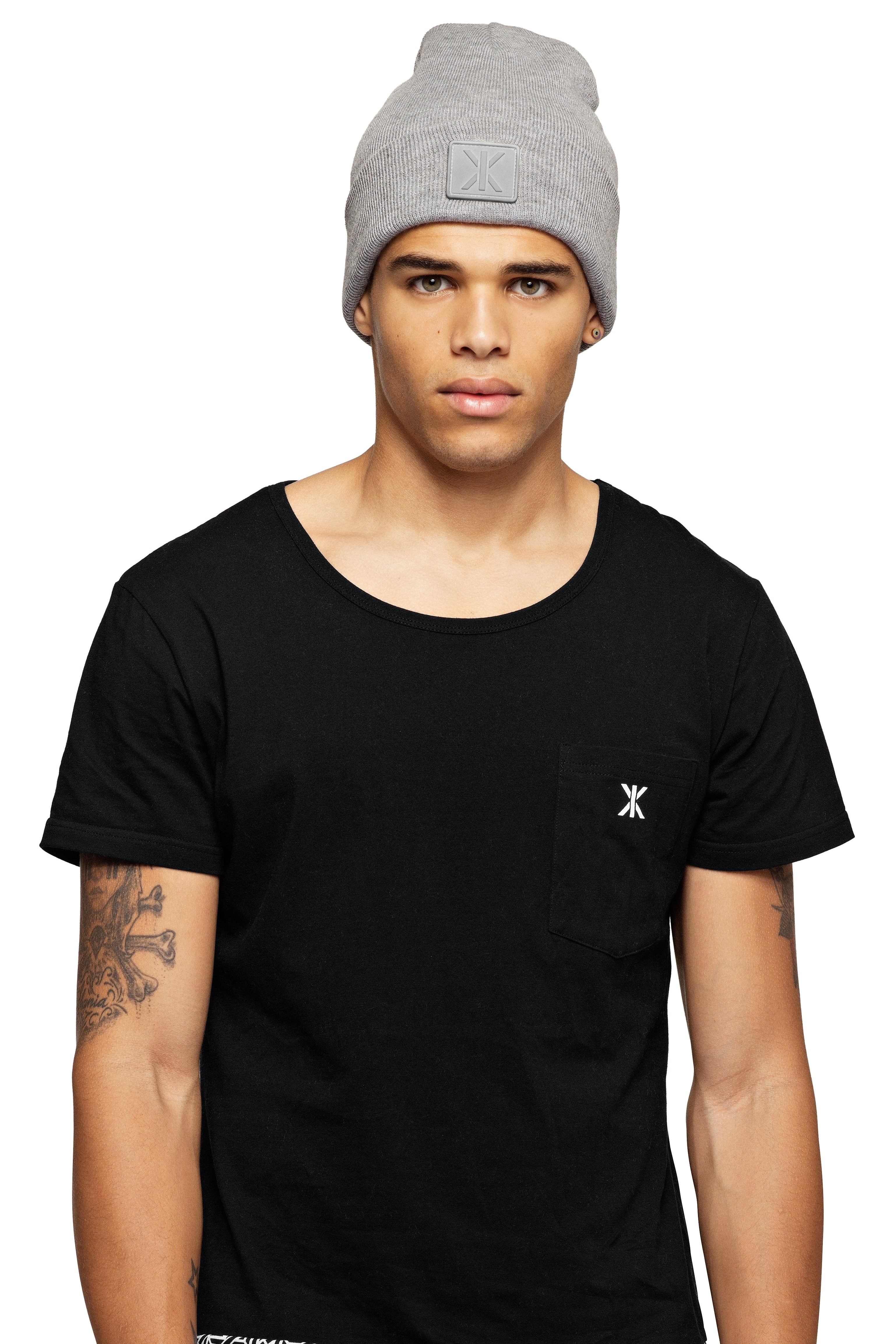 Raw Beanie Grey Melange