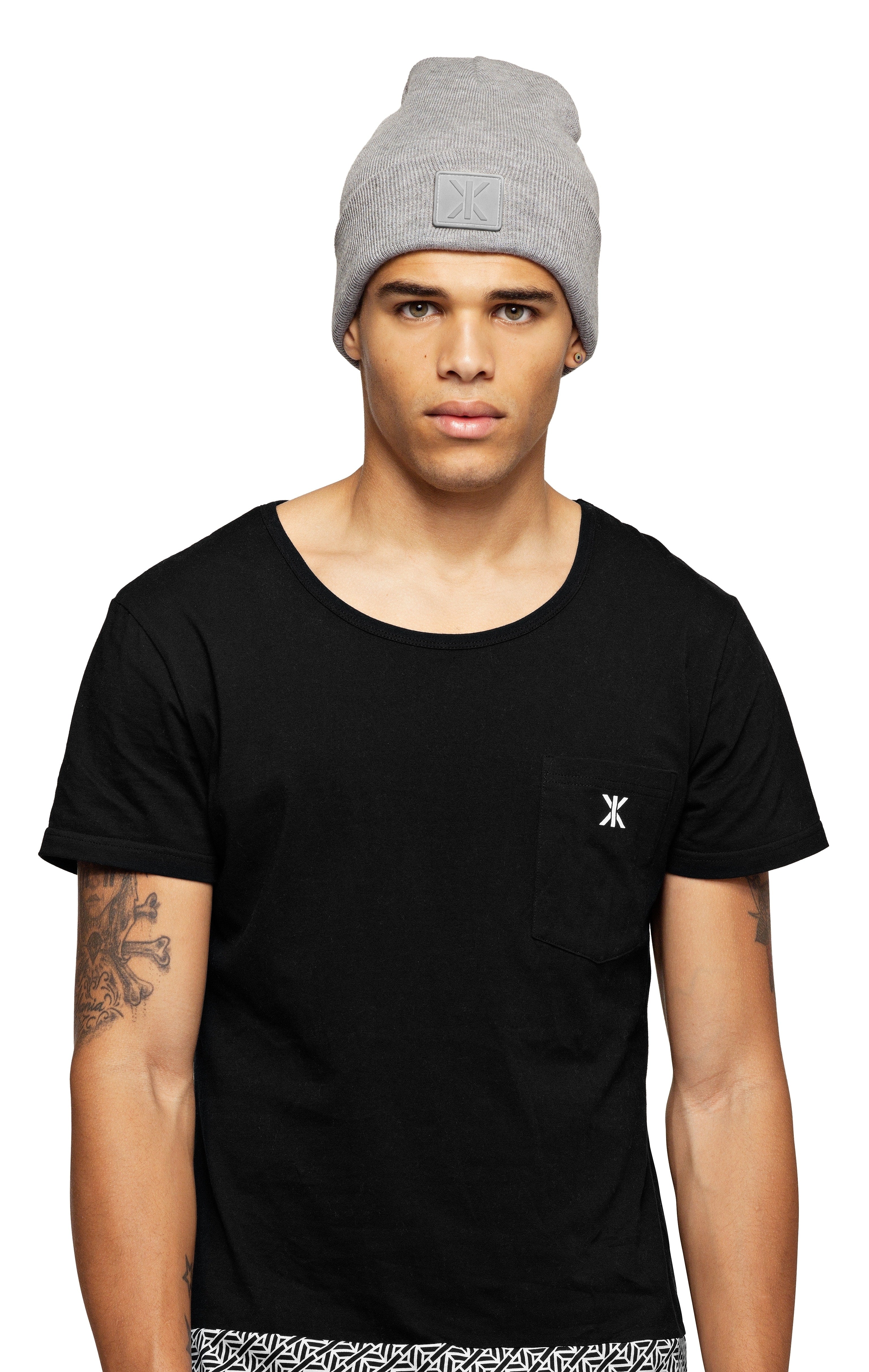 Raw Beanie Grey Melange