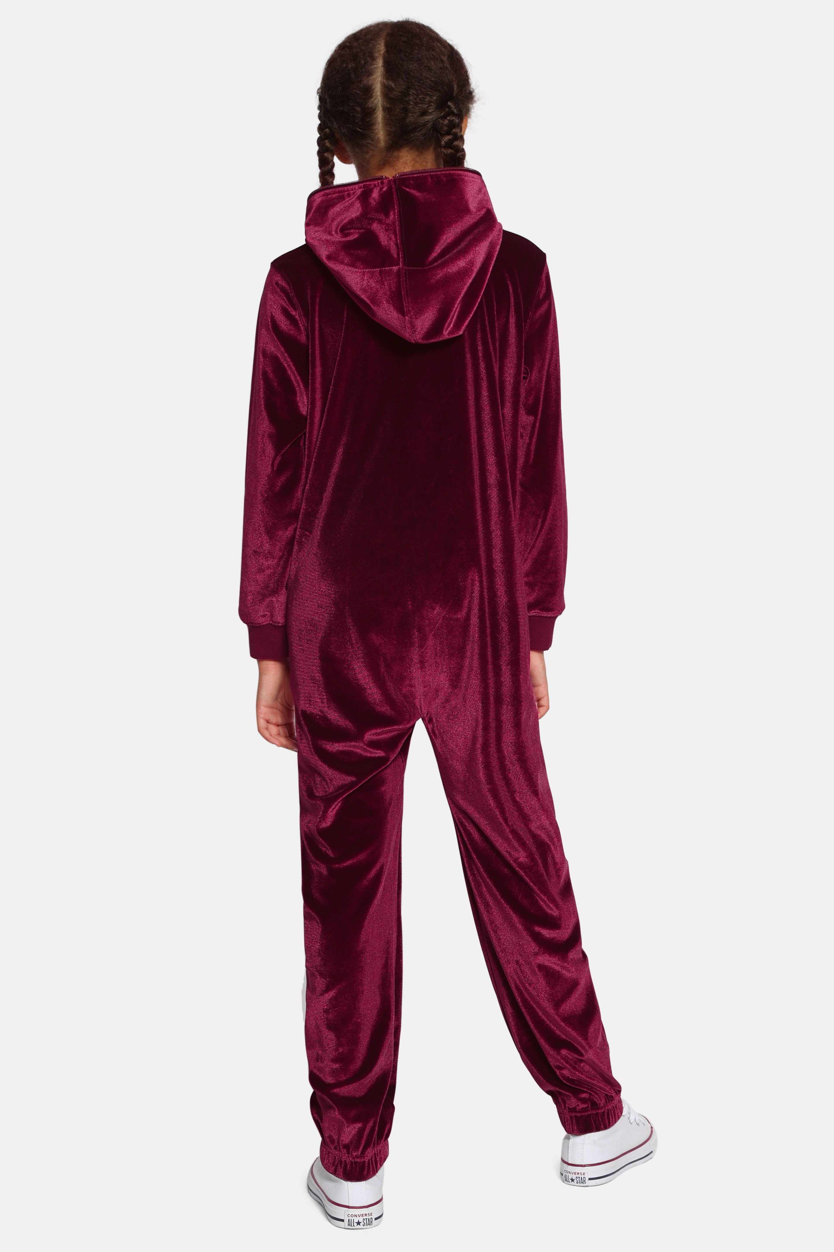 Velour Kids Jumpsuit Red