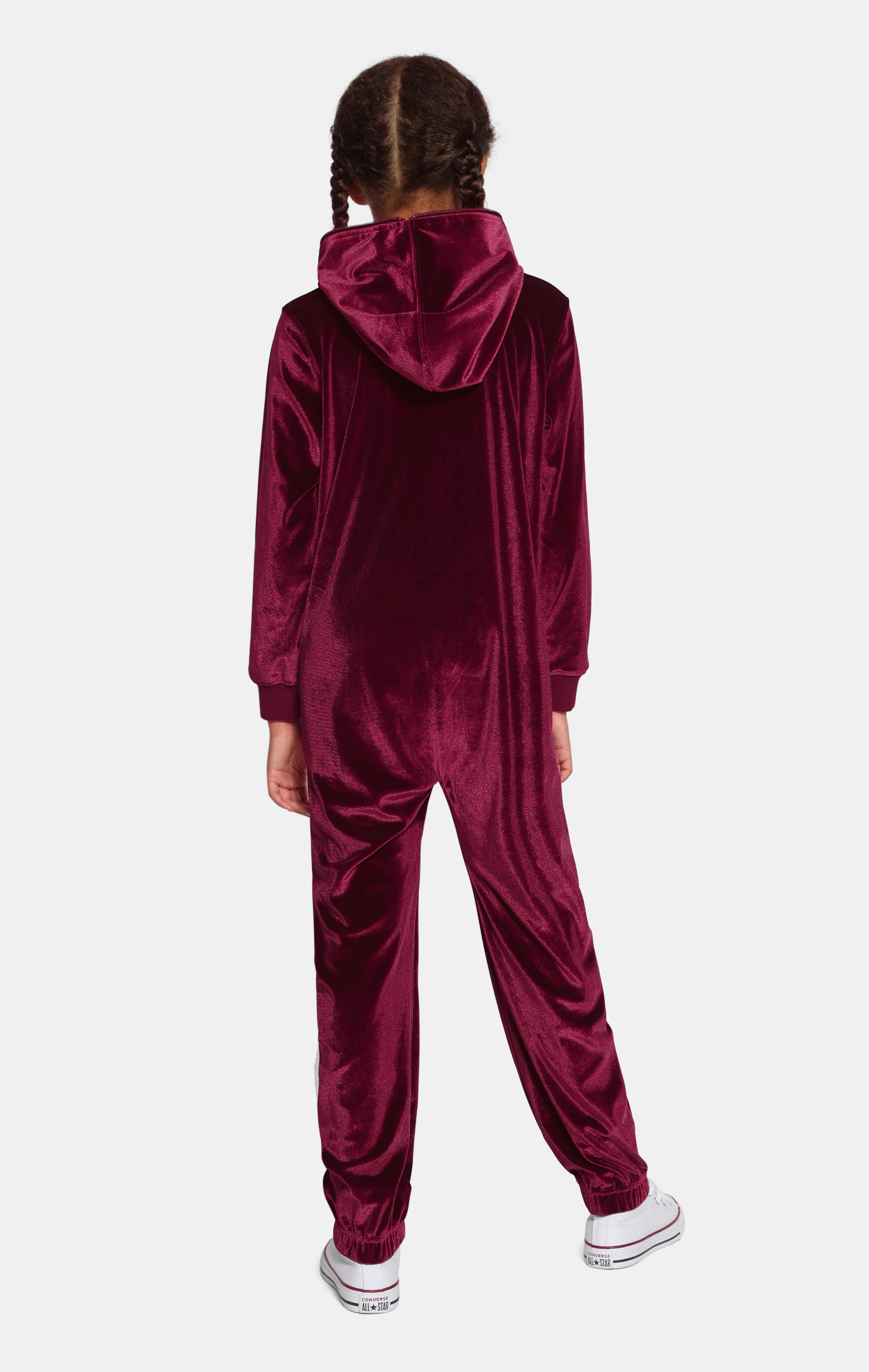 Velour Kids Jumpsuit Red