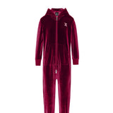 Velour Kids Jumpsuit Red