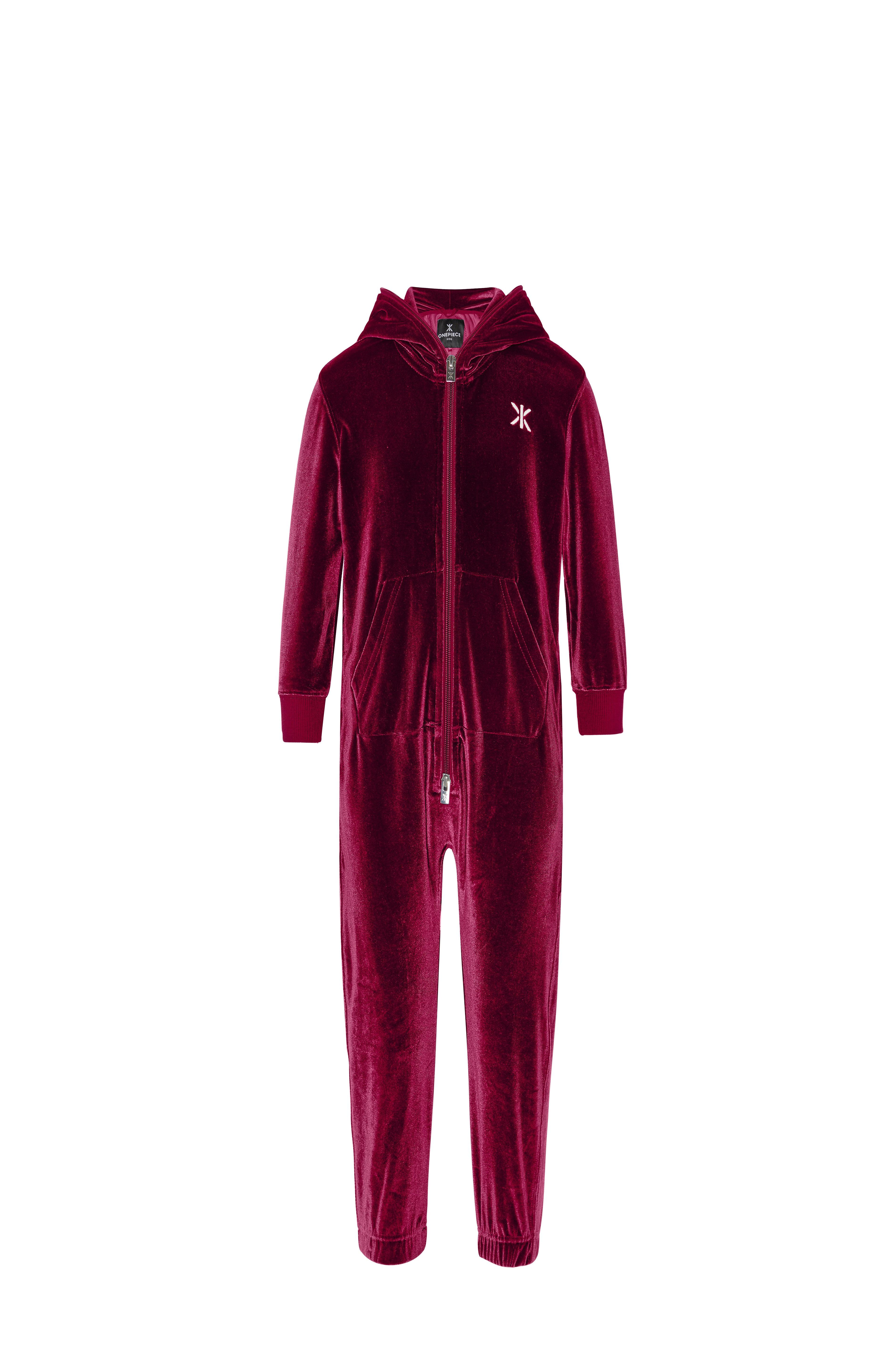 Velour Kids Jumpsuit Red