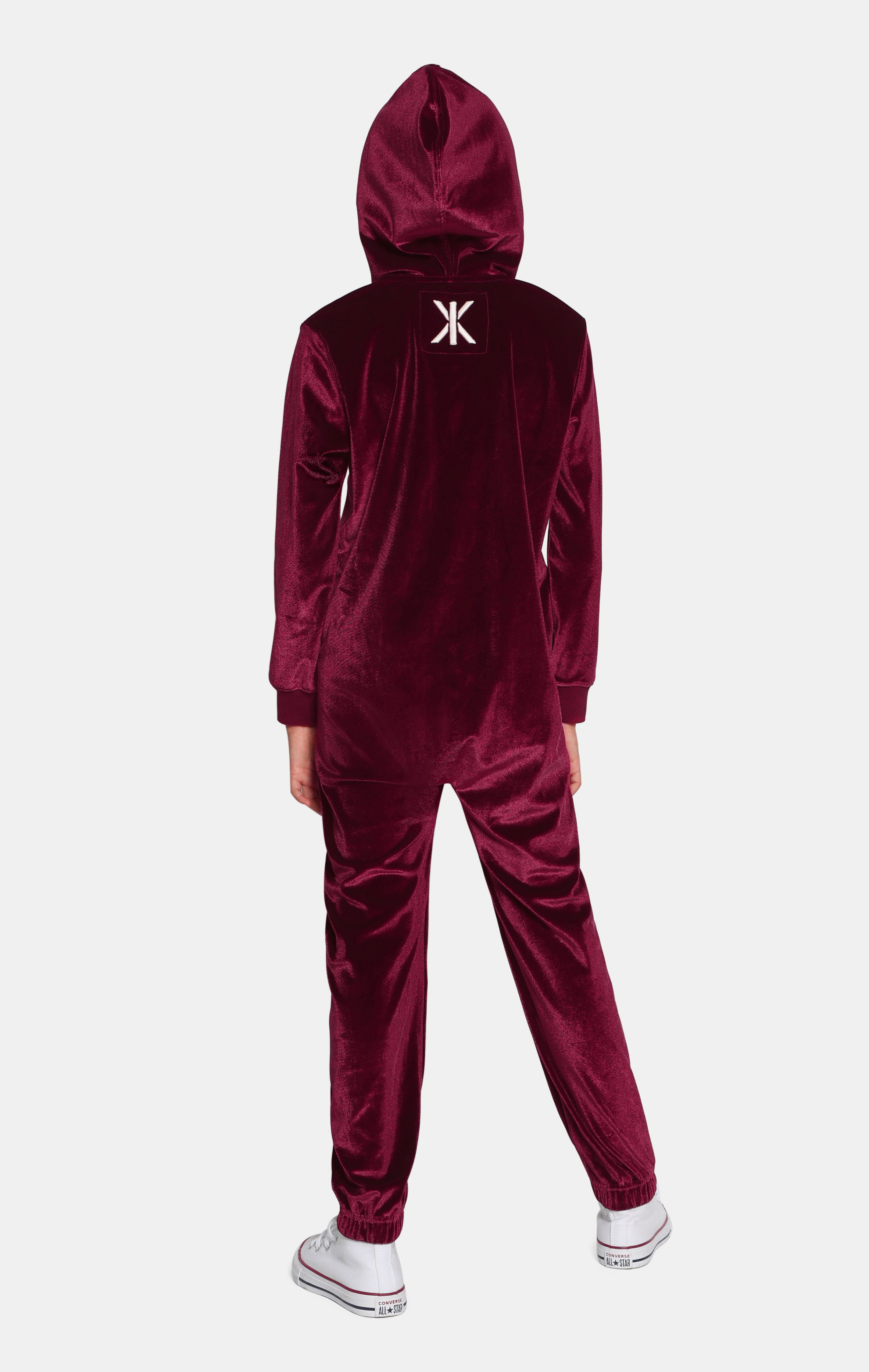 Velour Kids Jumpsuit Red