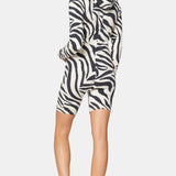 Zebra Fitted Short Jumpsuit Off-white