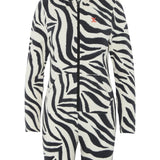 Zebra Fitted Short Jumpsuit Off-white