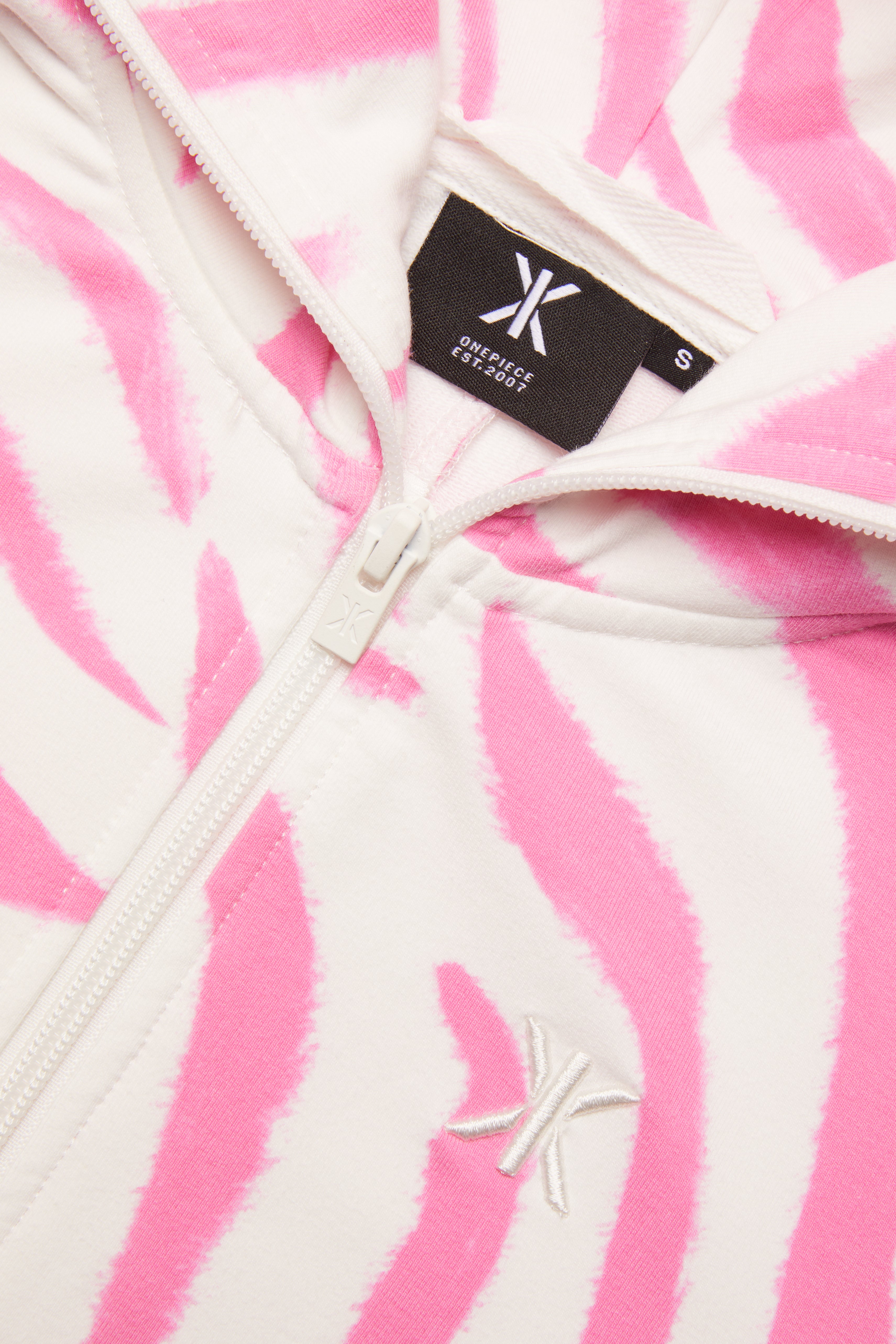 Zebra Fitted Short Jumpsuit Pink