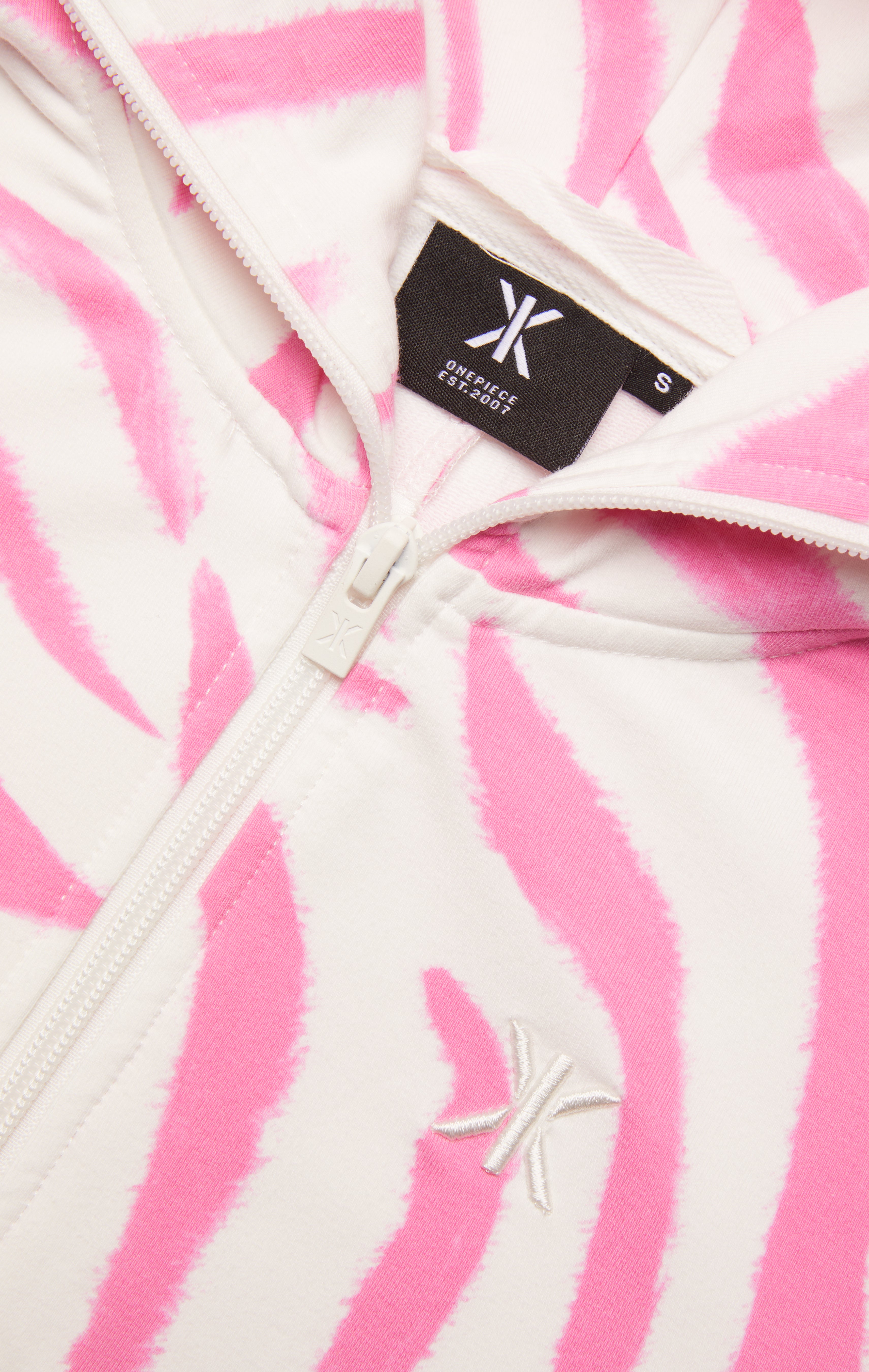 Zebra Fitted Short Jumpsuit Pink