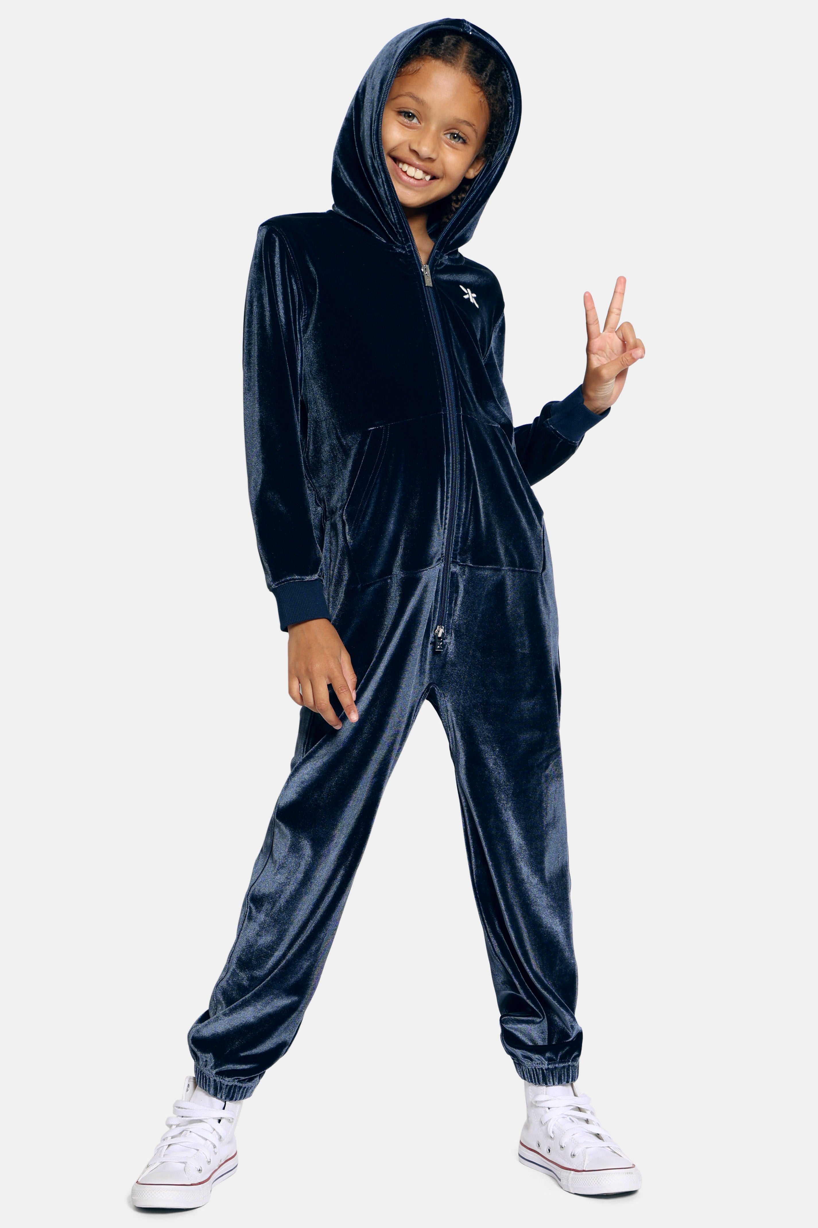 Original Velour Kids Jumpsuit Navy