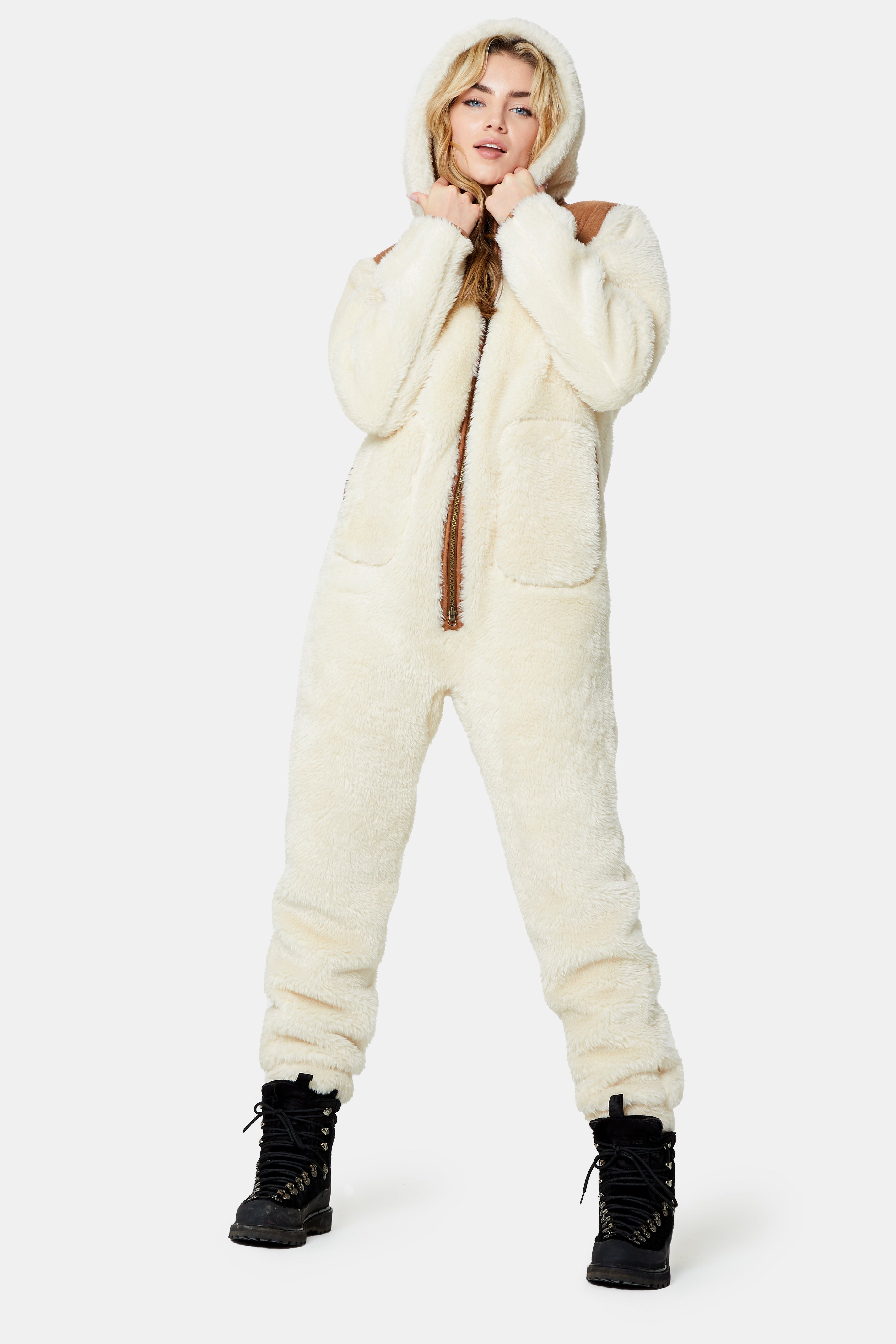 The New Vegan Shearling Jumpsuit Off White