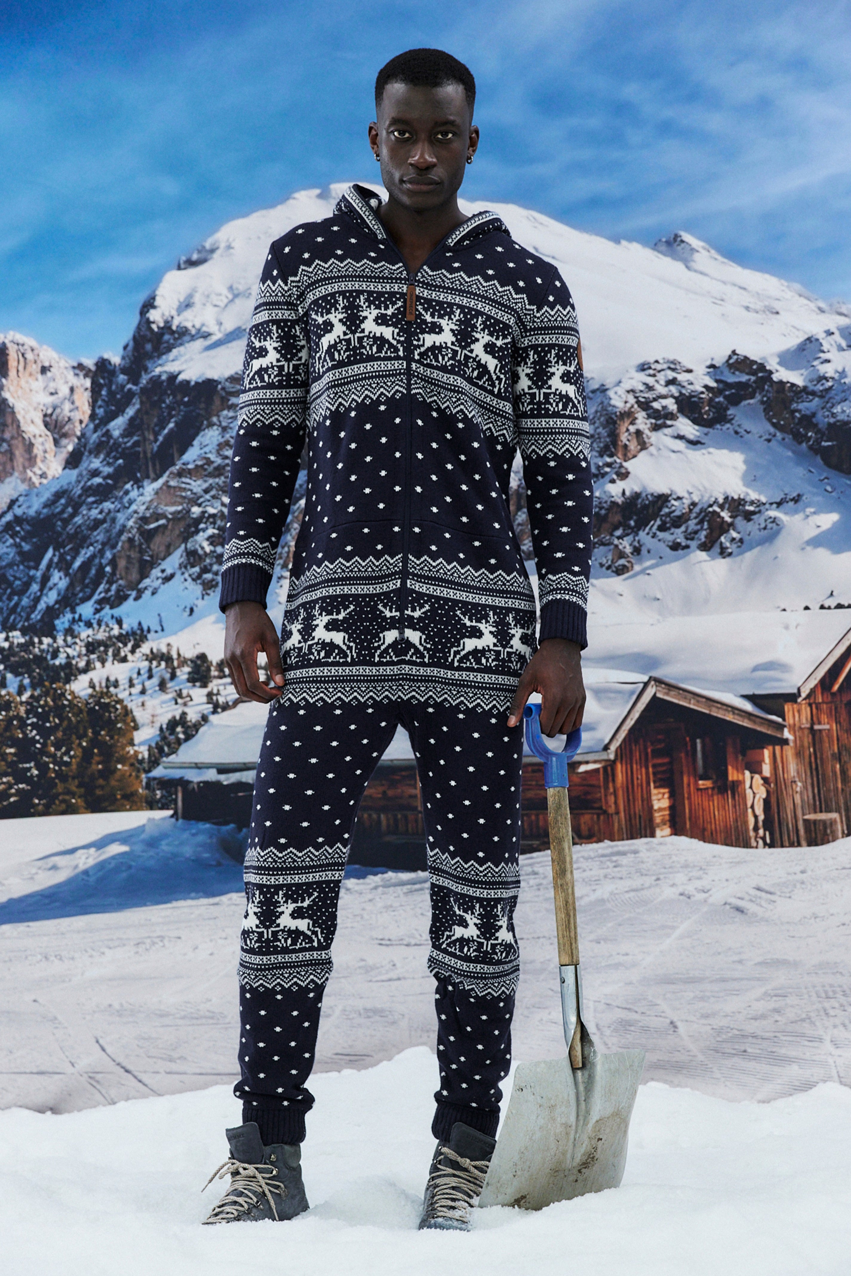 Holidays Are Coming Onesie Jumpsuit Navy