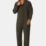 Chunky Cardigan Jumpsuit Green