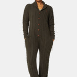 Chunky Cardigan Jumpsuit Green