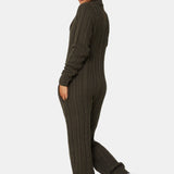 Chunky Cardigan Jumpsuit Green