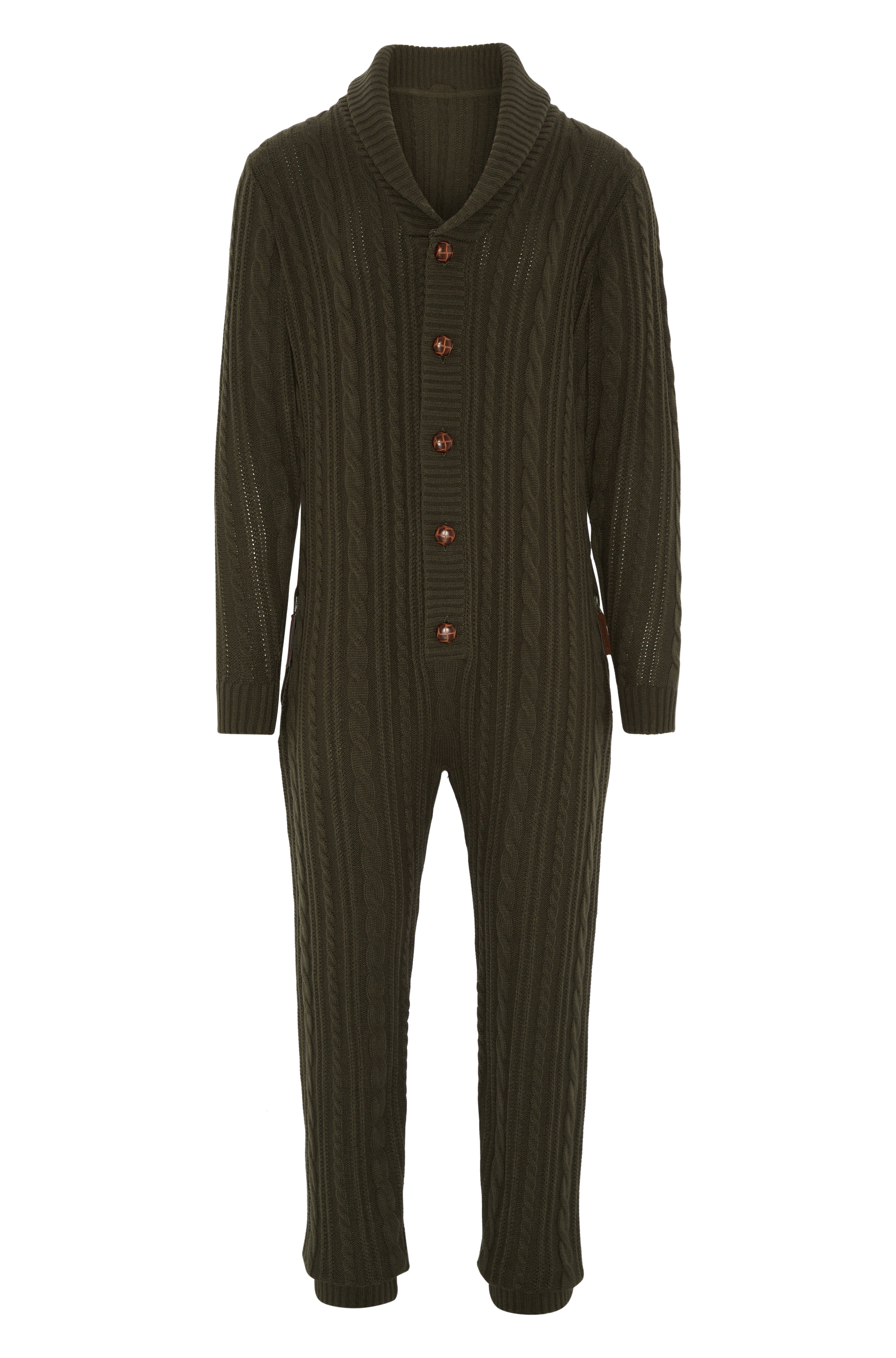 Chunky Cardigan Jumpsuit Green