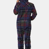Checkered Fleece Jumpsuit Blue