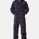 Checkered Fleece Jumpsuit Blue