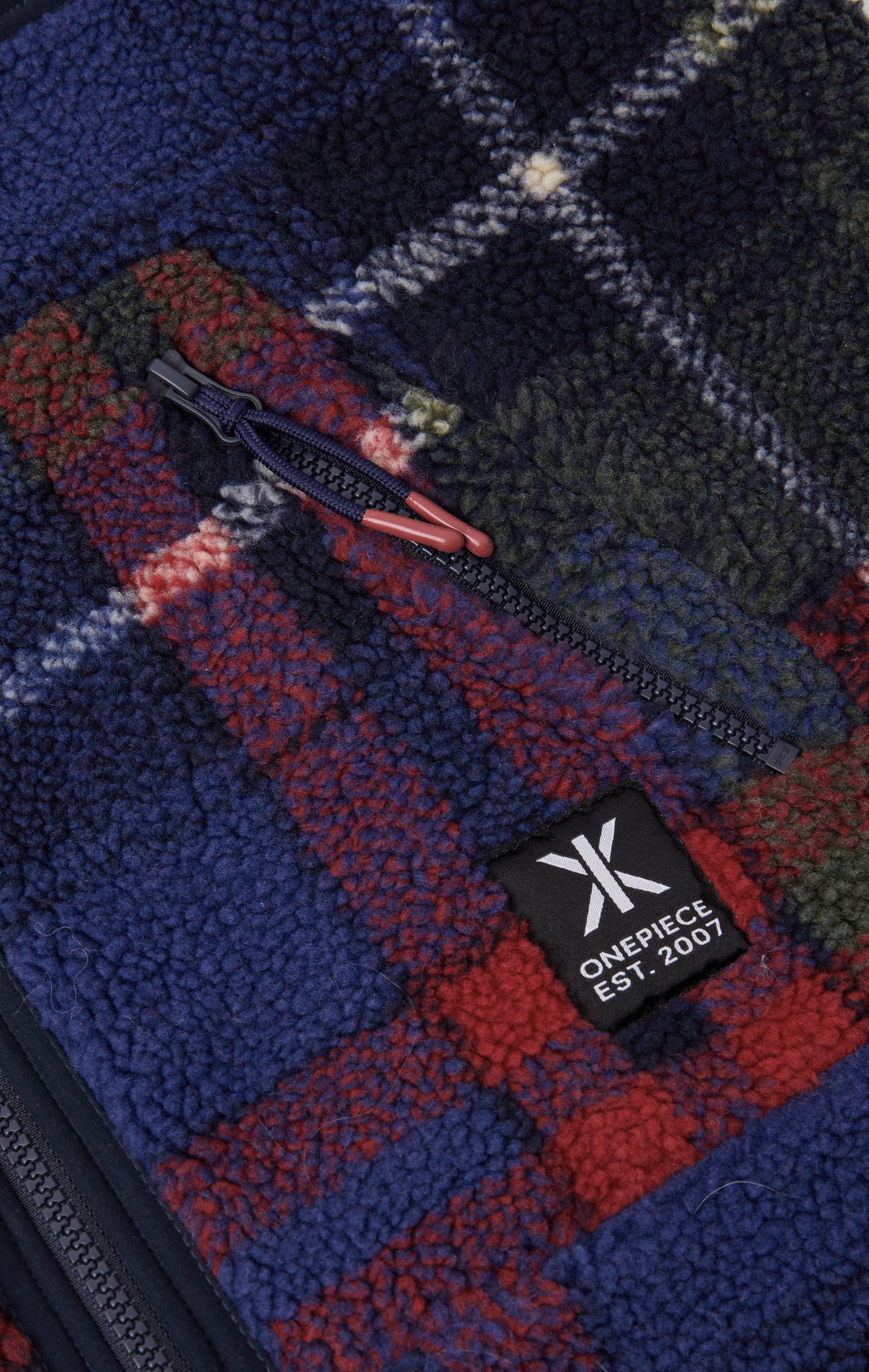 Checkered Fleece Jumpsuit Blue