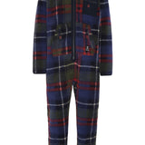 Checkered Fleece Jumpsuit Blue