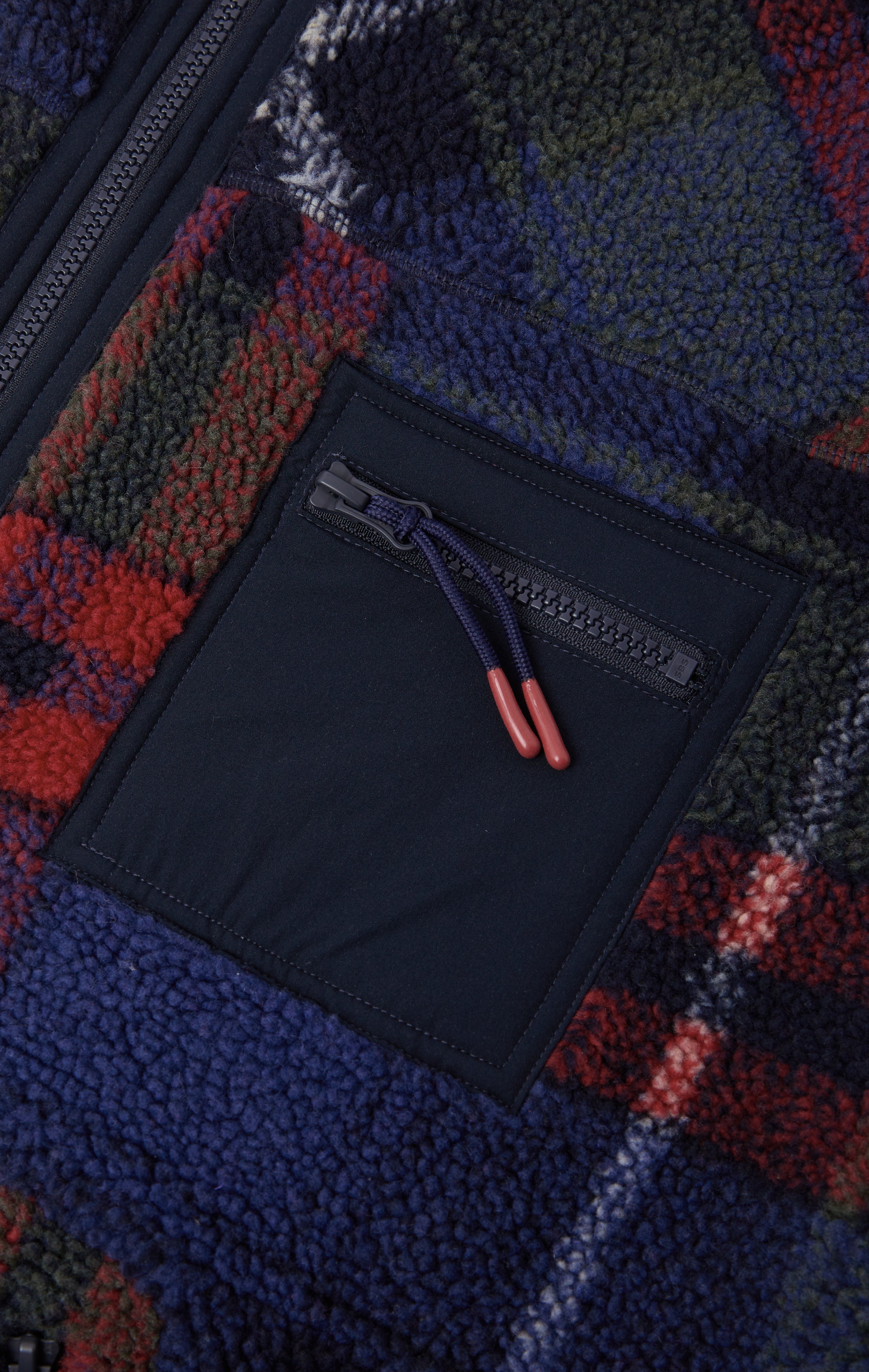 Checkered Fleece Jumpsuit Blue