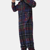 Checkered Fleece Jumpsuit Blue