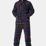 Checkered Fleece Jumpsuit Blue