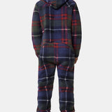 Checkered Fleece Jumpsuit Blue