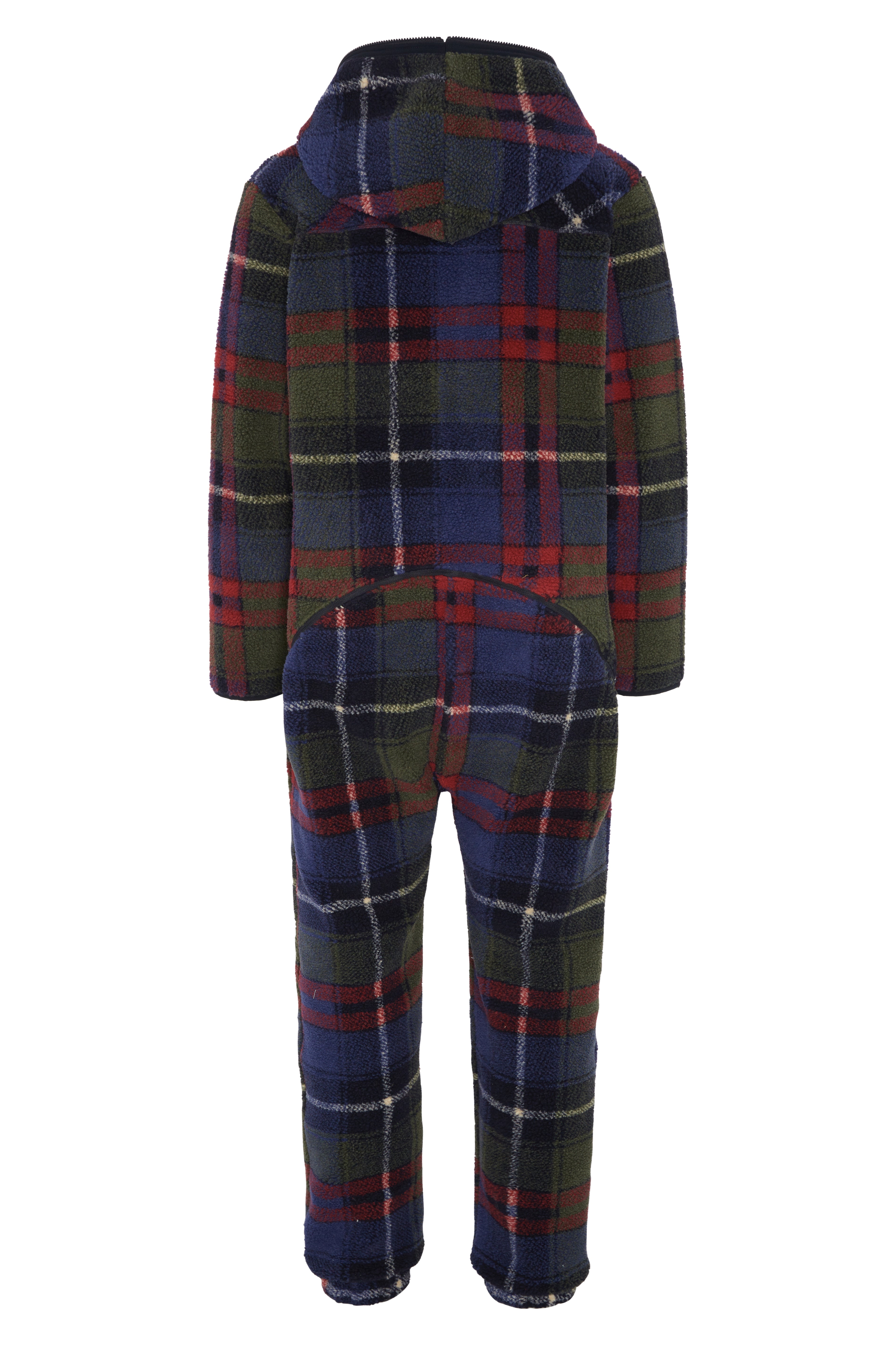 Checkered Fleece Jumpsuit Blue