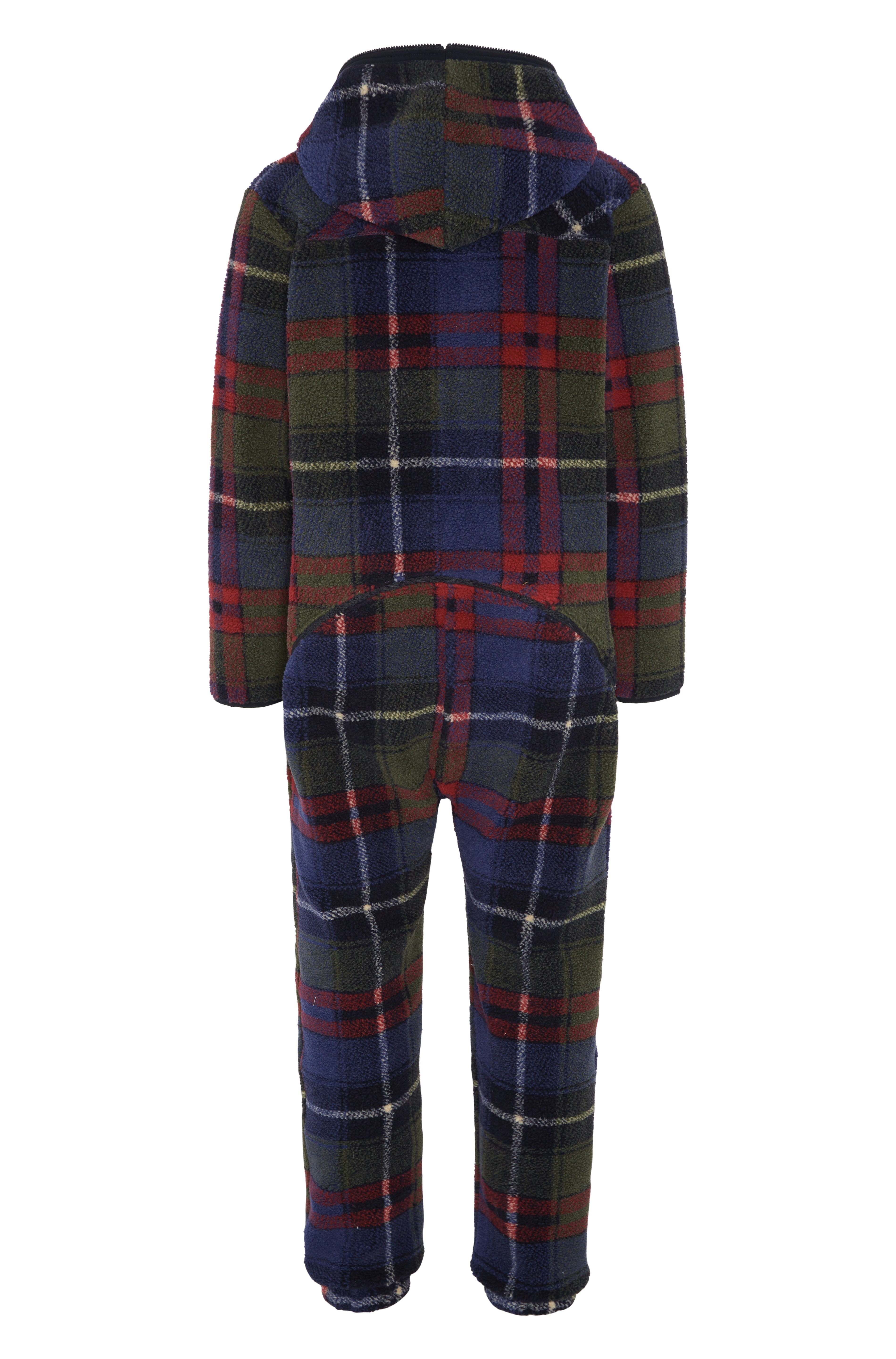 Checkered Fleece Jumpsuit Blue