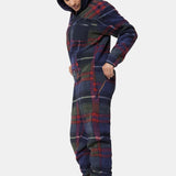 Checkered Fleece Jumpsuit Blue