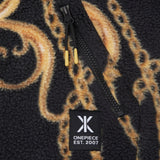Gold Chain Fleece Jumpsuit Black