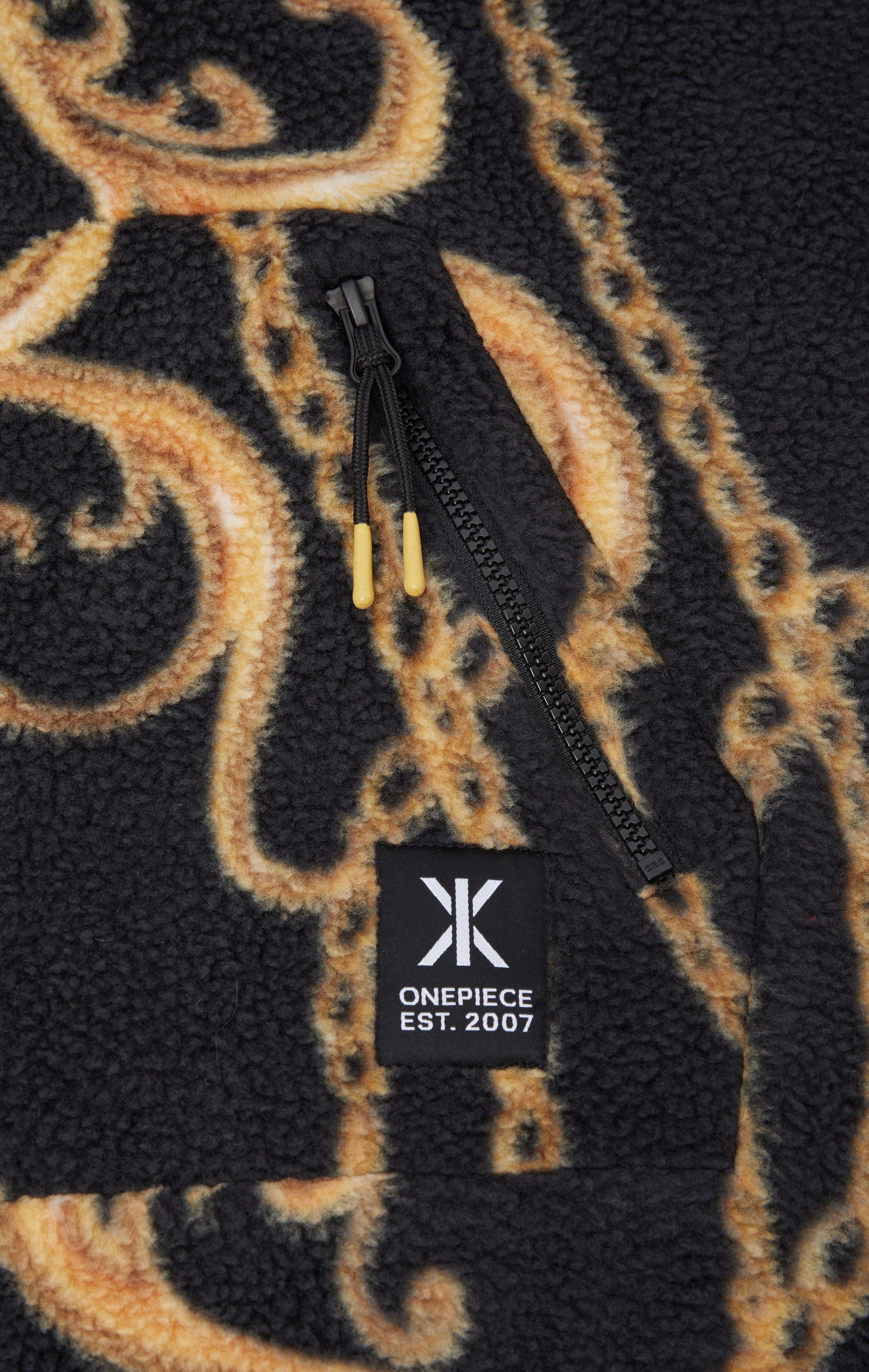 Gold Chain Fleece Jumpsuit Black