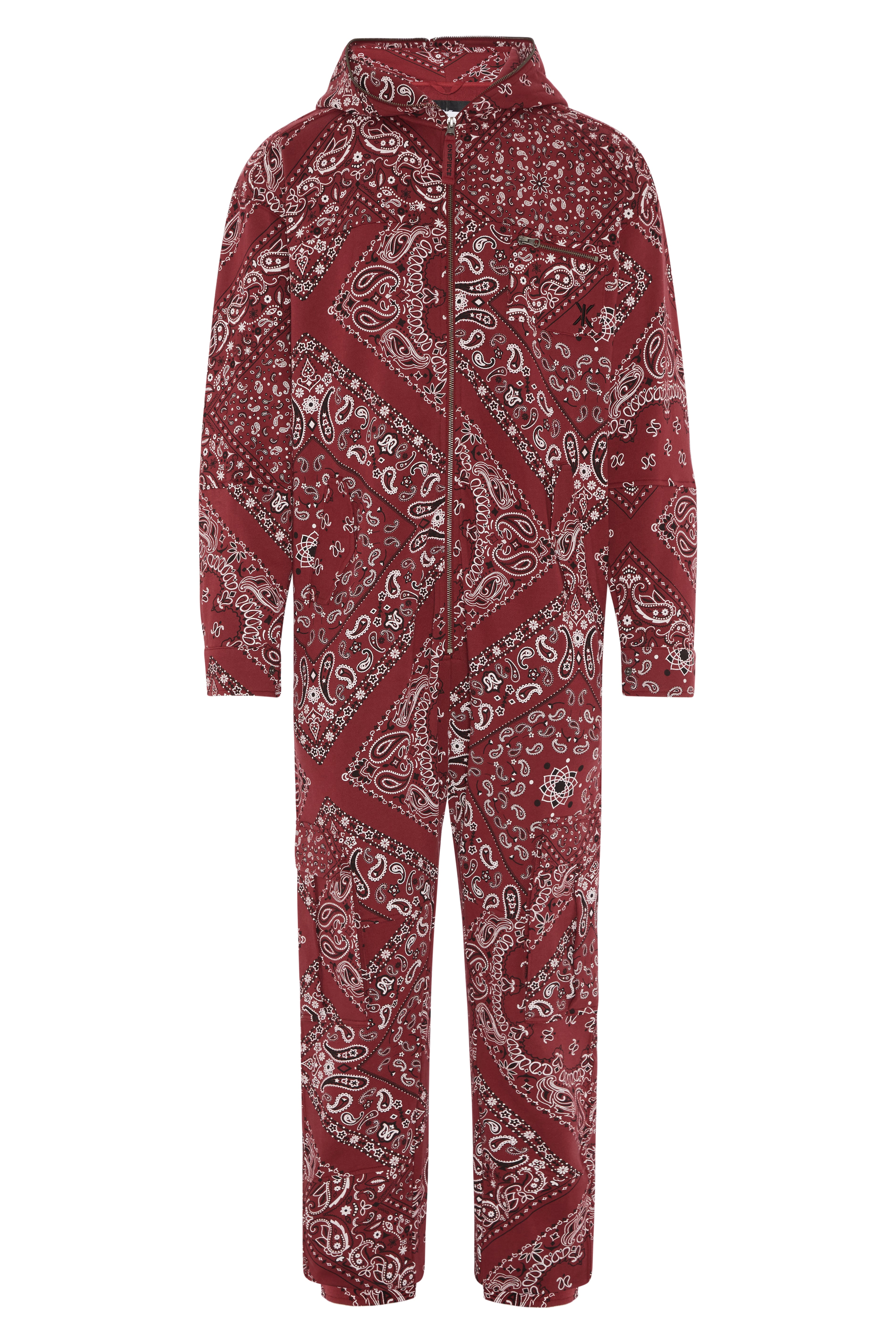Cargo Baggy Paisley Jumpsuit Red