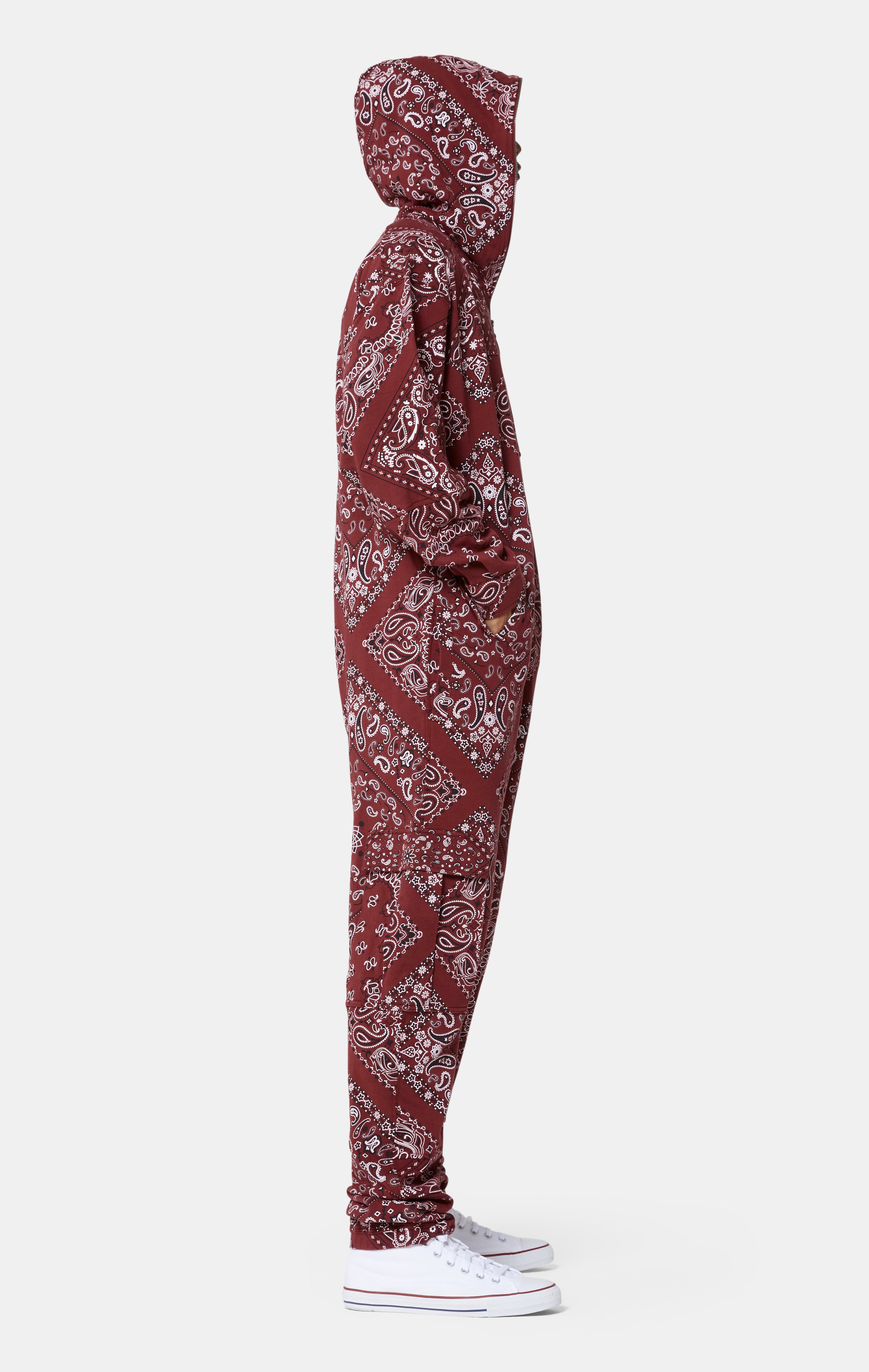 Cargo Baggy Paisley Jumpsuit Red