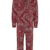 Cargo Baggy Paisley Jumpsuit Red