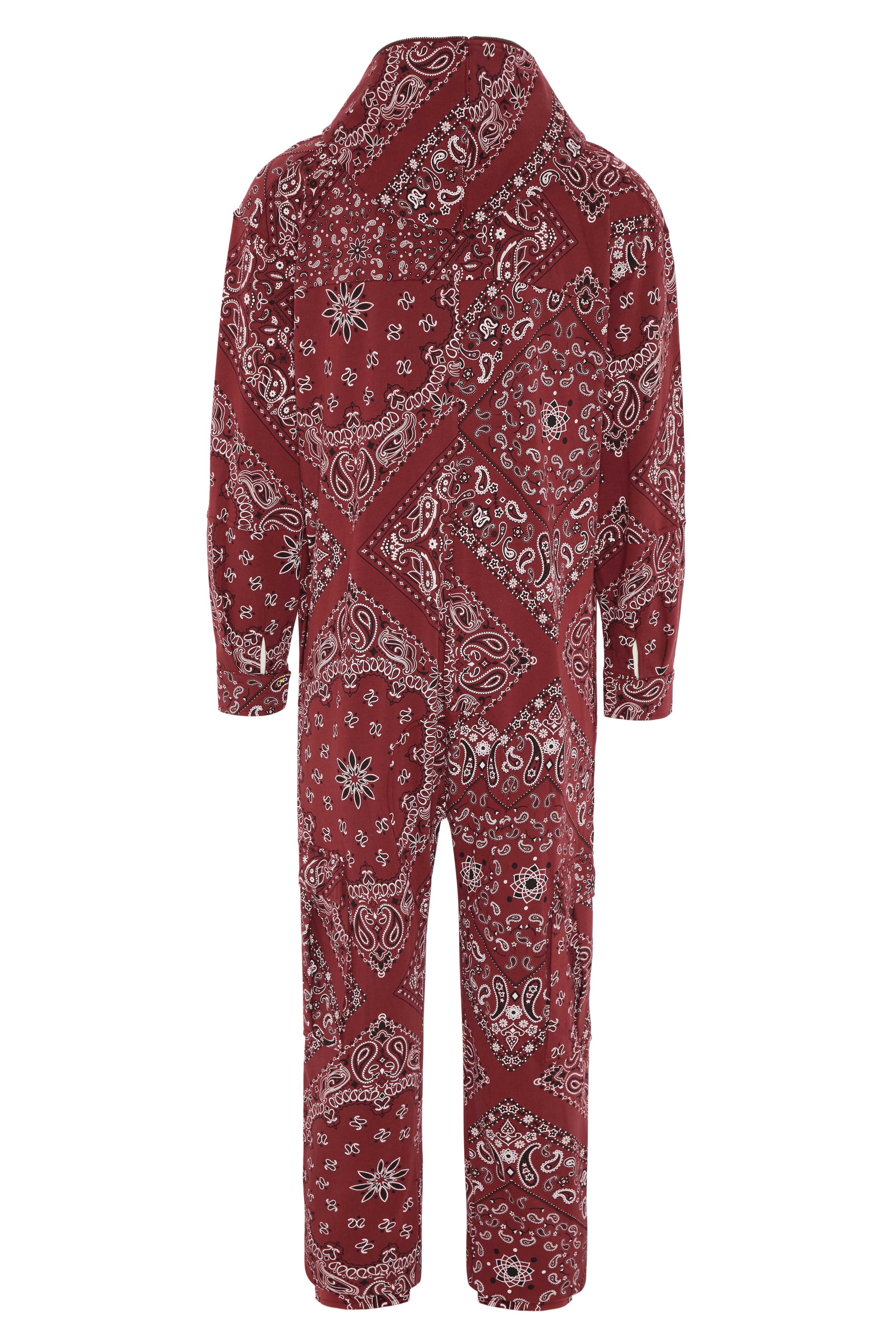 Cargo Baggy Paisley Jumpsuit Red
