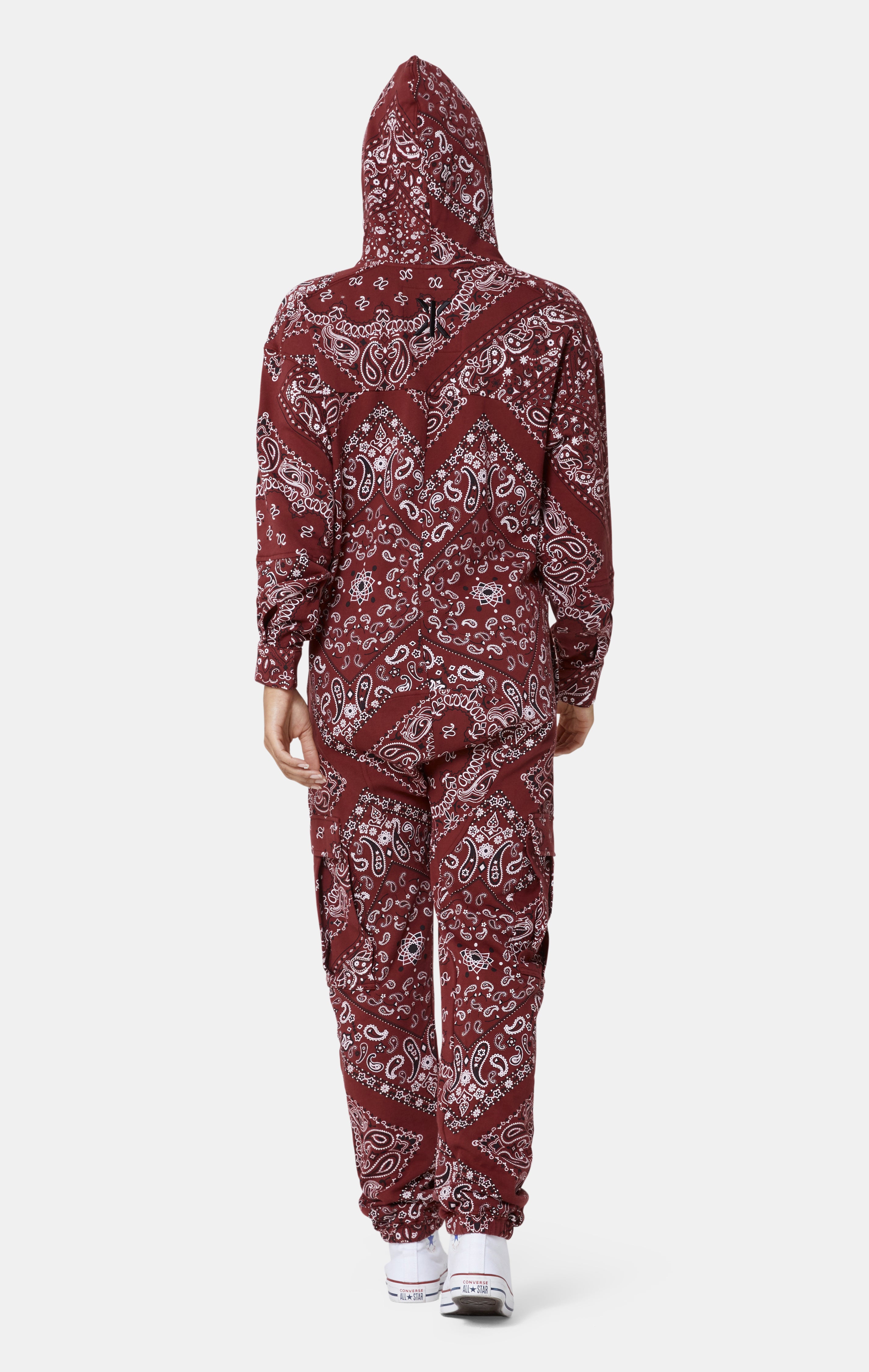 Cargo Baggy Paisley Jumpsuit Red