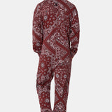 Cargo Baggy Paisley Jumpsuit Red
