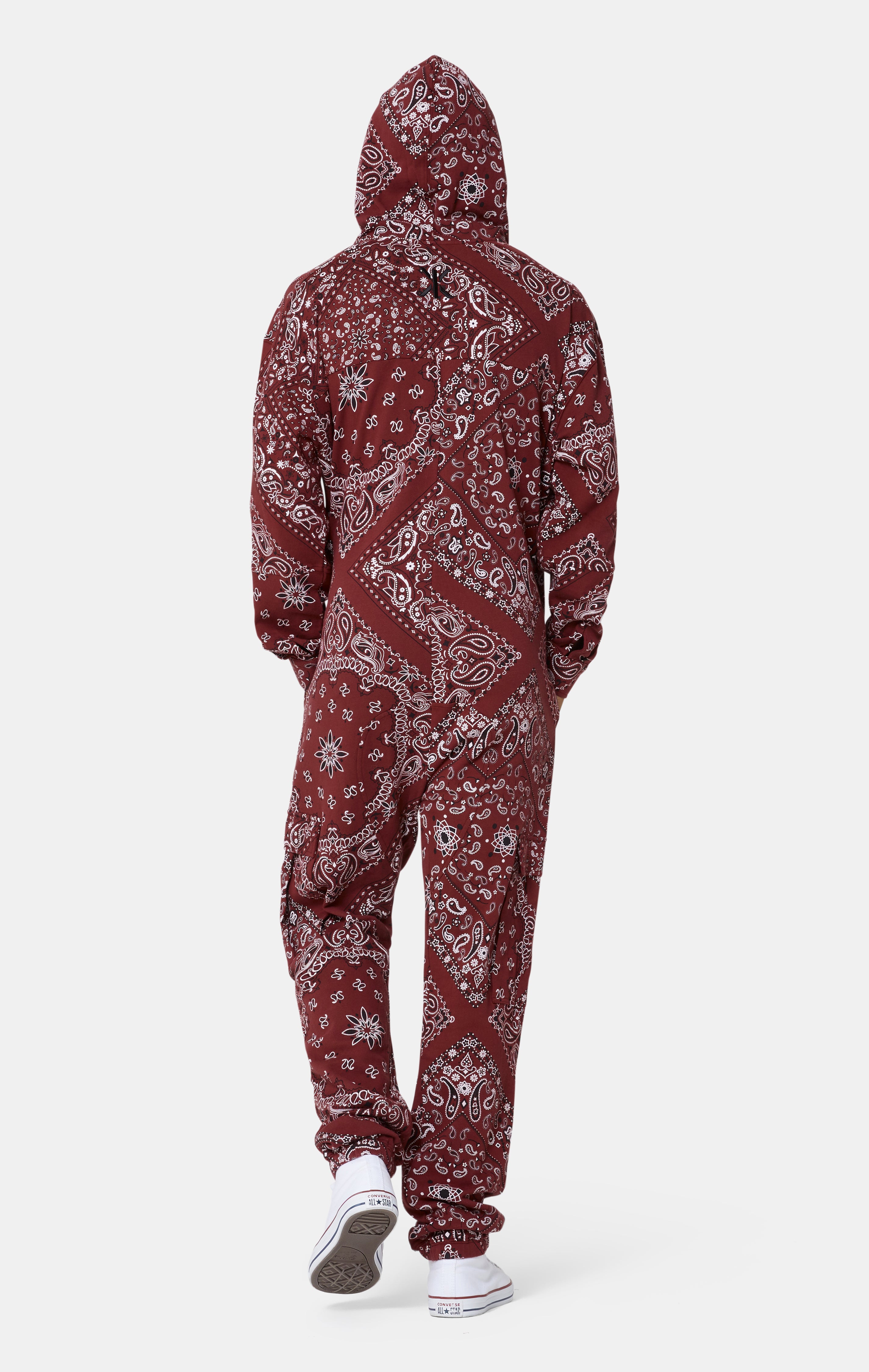 Cargo Baggy Paisley Jumpsuit Red