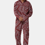 Cargo Baggy Paisley Jumpsuit Red