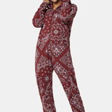 Cargo Baggy Paisley Jumpsuit Red