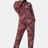 Cargo Baggy Paisley Jumpsuit Red