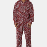 Cargo Baggy Paisley Jumpsuit Red