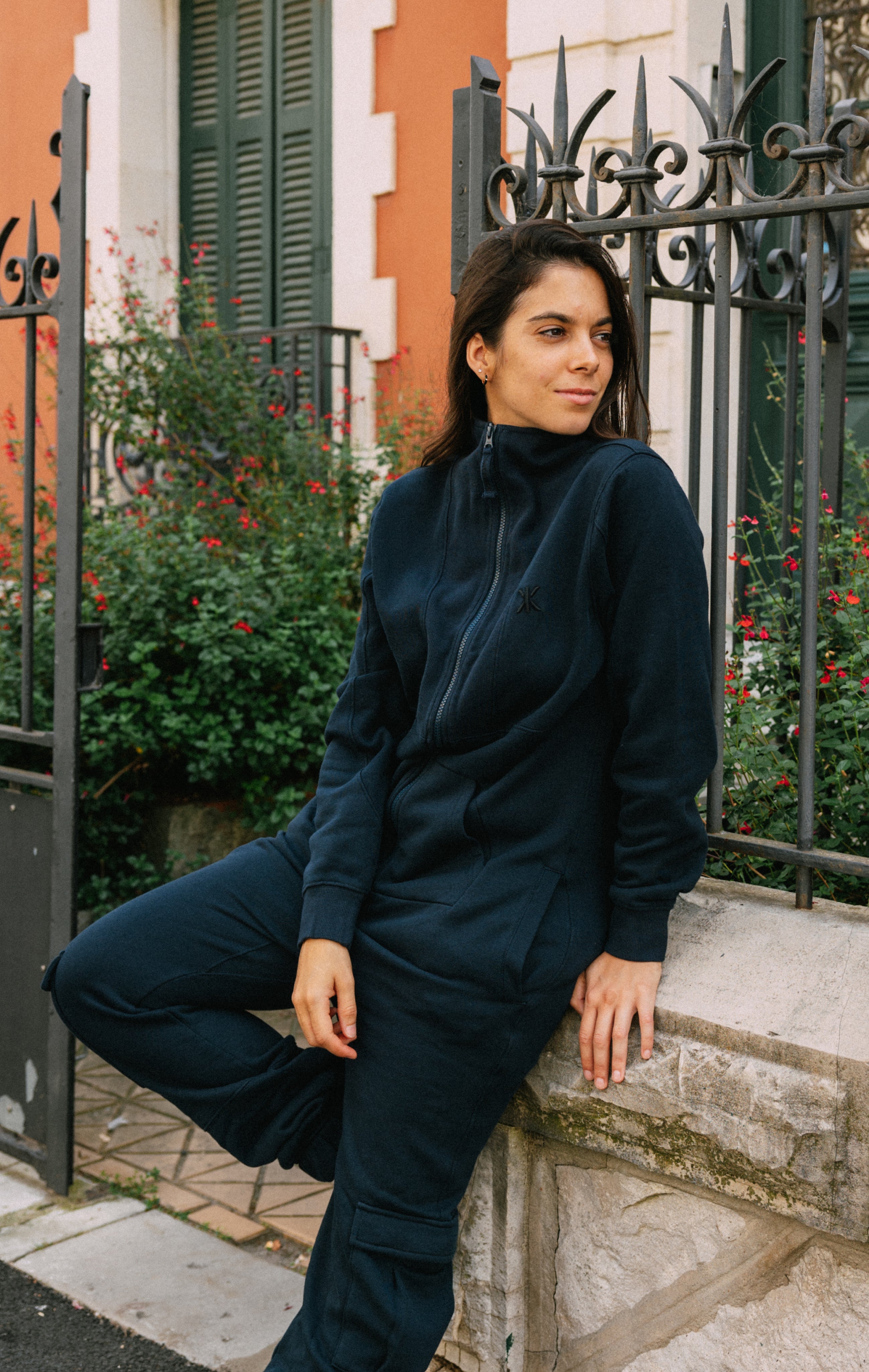 Original Onesie Tall Neck Jumpsuit Navy