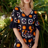 Crochet Jumpsuit Navy