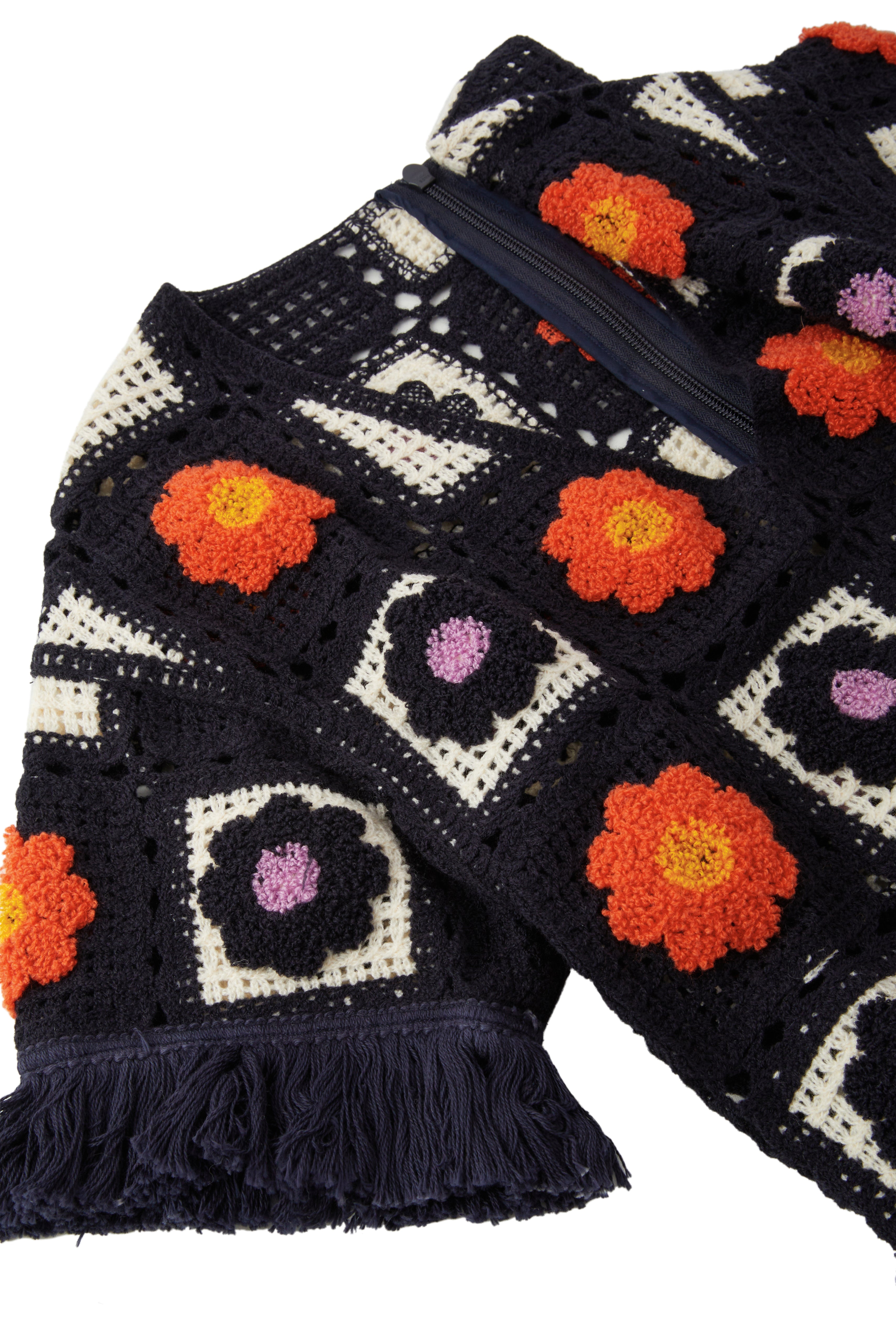 Crochet Jumpsuit Navy