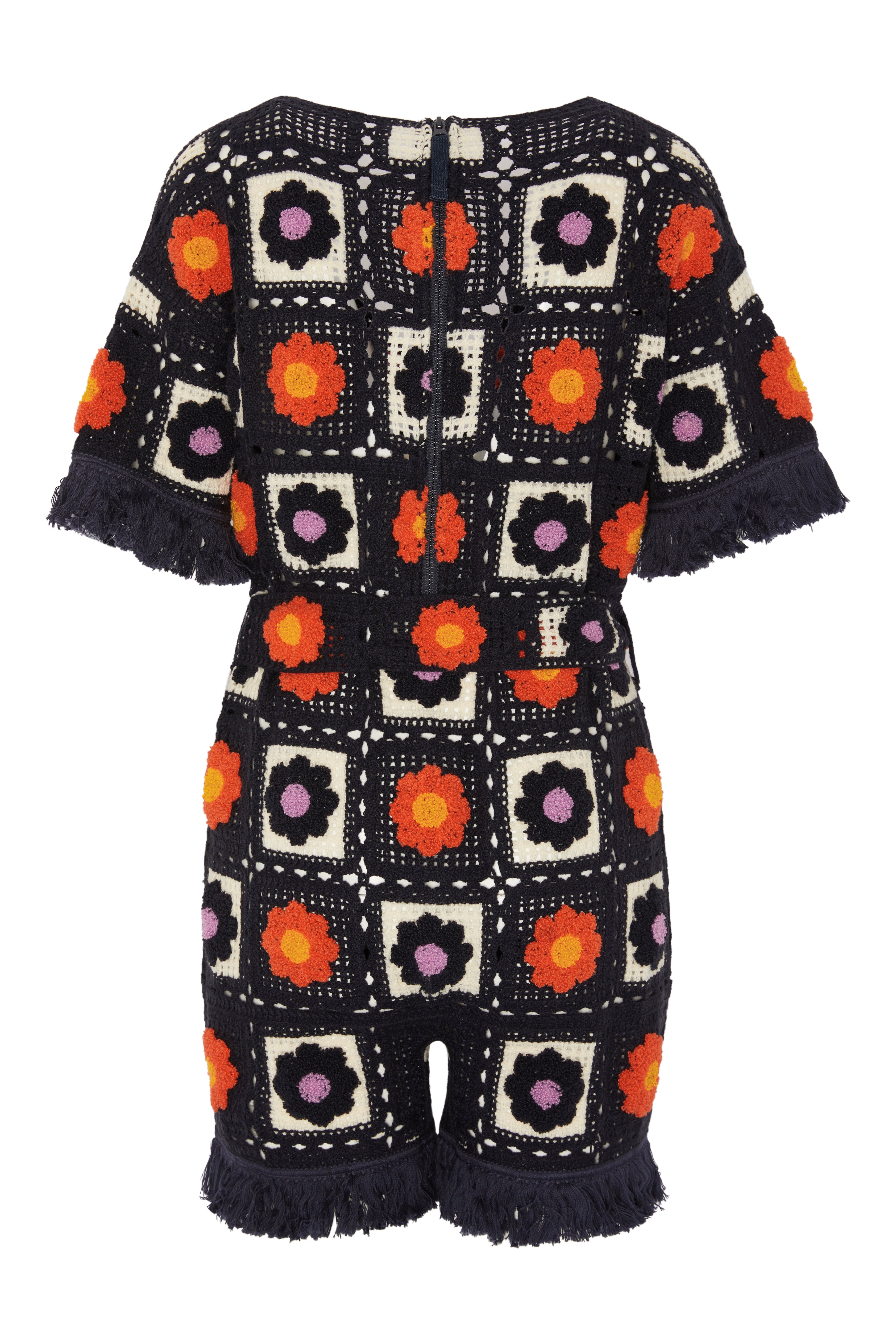 Crochet Jumpsuit Navy